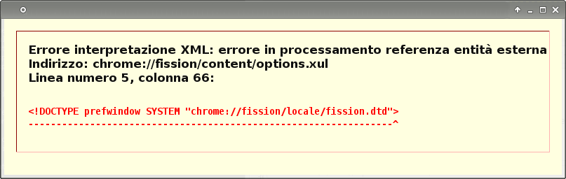 Finestra di Firefox che indica la presenza di errori nella traduzione